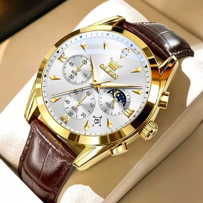 Olevs Montre Homme Bordeaux