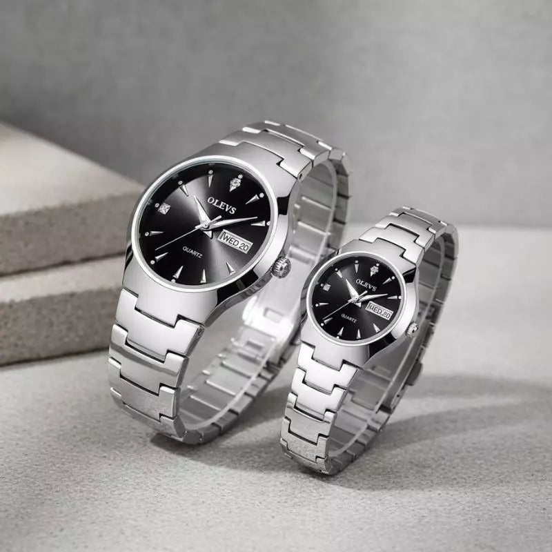 Couple's Watch Gift Set Olevs | Perfect Valentine's Day Gift Couple's Watch Gift Set Olevs | Perfect Valentine's Day Gift