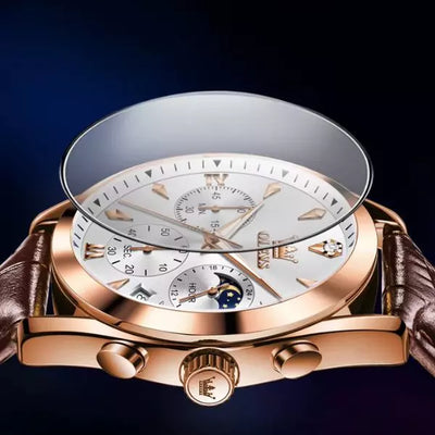 Montre bracelet cuir homme Bordeaux couleur variante