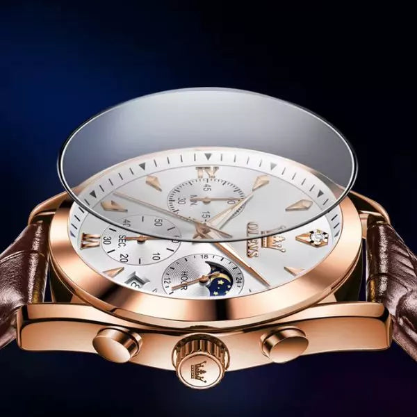 Montre bracelet cuir homme Bordeaux couleur variante