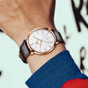 Montre bracelet cuir homme Valence profil ultra-fin