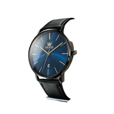 Montre bracelet cuir homme Valence bleue détail bracelet
