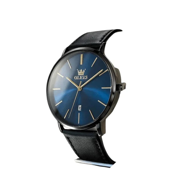 Montre bracelet cuir homme Valence bleue détail bracelet