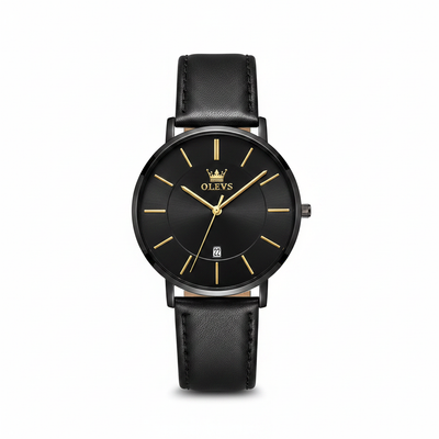 Montre bracelet cuir homme Valence vue de face OLEVS