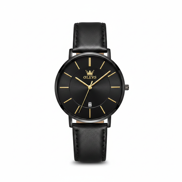 Montre bracelet cuir homme Valence vue de face OLEVS