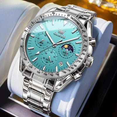 Montre chronographe homme Amiens bleue cadran bleu boîtier