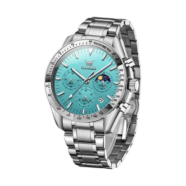 Montre chronographe homme Amiens bleue coffret