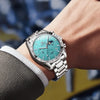 Détail bracelet acier inoxydable montre Amiens bleue