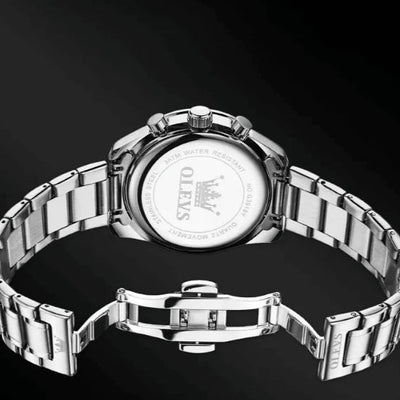 Montre chronographe homme Amiens bleue vue d'ensemble