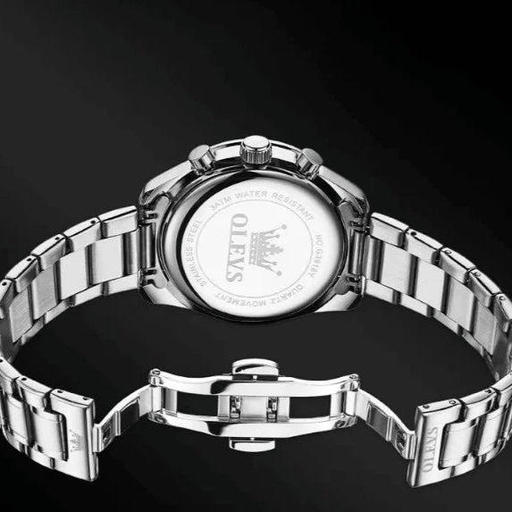 Montre chronographe homme Amiens bleue vue d'ensemble