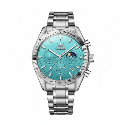 Montre chronographe homme Amiens bleue vue de face OLEVS