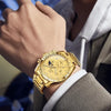 Montre chronographe homme Amiens dorée détail cadran