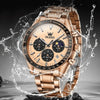 Montre chronographe homme Amiens dorée rose vue rapprochée