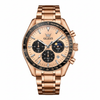 Montre chronographe homme Amiens dorée rose vue de face OLEVS