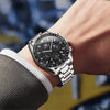 Montre chronographe homme Amiens noire détail cadran