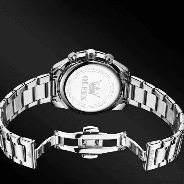 Montre chronographe homme Amiens noire vue d'ensemble