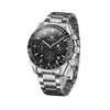 Montre chronographe homme Amiens noire bracelet acier