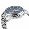 Profil boîtier acier montre chronographe Grenoble bleue