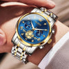 Montre chronographe homme Grenoble tricolore boîtier acier