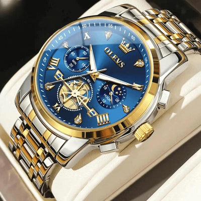 Montre chronographe homme Grenoble tricolore portée au poignet