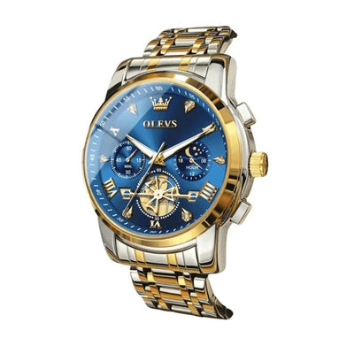 Montre chronographe homme Grenoble tricolore coffret cadeau OLEVS