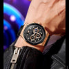 Montre chronographe homme Menton noire dorée bracelet silicone