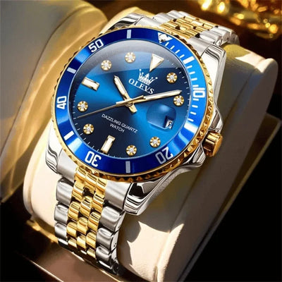 Montre chronographe homme Provence bleue vue d'ensemble