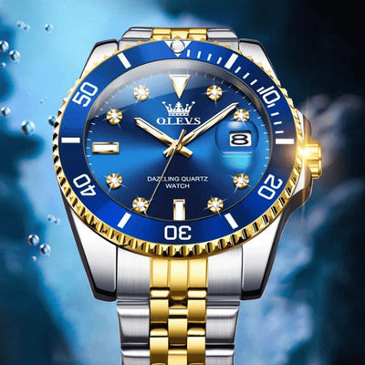 Montre chronographe homme Provence bleue vue rapprochée