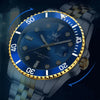 Montre chronographe homme Provence bleue détail cadran