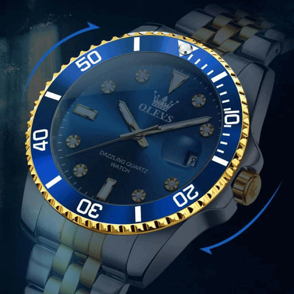Montre chronographe homme Provence bleue détail cadran