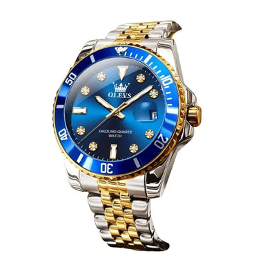 Montre chronographe homme Provence bleue vue trois quarts