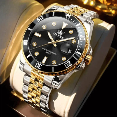 Montre chronographe homme Provence noire bracelet acier