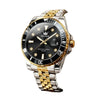 Montre chronographe homme Provence noire vue trois quarts