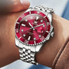 Montre chronographe homme Provence rouge portée au poignet