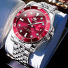 Montre chronographe homme Provence rouge bracelet acier