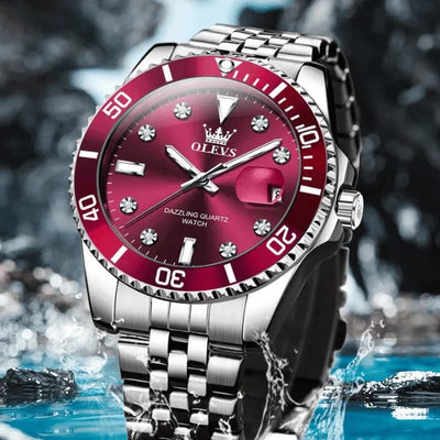 Montre chronographe homme Provence rouge vue d'ensemble