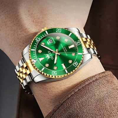 Montre chronographe homme Provence verte vue rapprochée