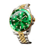 Montre chronographe homme Provence verte vue trois quarts