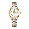 Montre femme OLEVS Colette blanche avec bracelet acier bicolore sur fond blanc