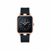 Montre femme OLEVS Diane noire et dorée rose vue de face sur fond blanc