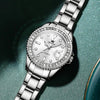 Montre Olevs Apolline argentée à cadran blanc dans une présentation élégante