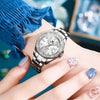 Montre femme Olevs Apolline à cadran blanc portée au poignet
