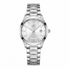 Montre femme OLEVS Valentine argentée vue de face sur fond blanc