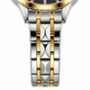 Détail du bracelet en acier argenté et doré de la montre OLEVS Valentine noire