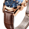 Montre OLEVS – Détail Boîtier Or Rose, Couronne et Poussoirs