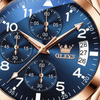 Montre OLEVS – Détail Cadran Chronographe Bleu Marine