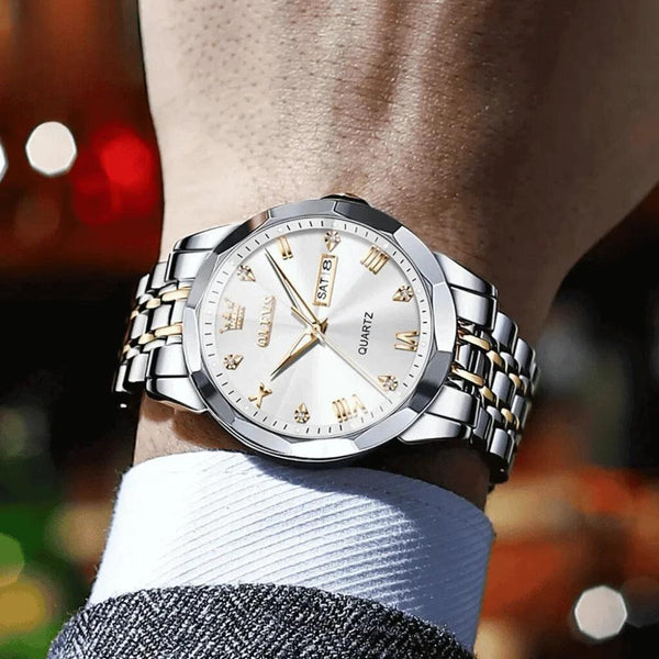Bracelet acier bicolore montre quartz homme Avignon