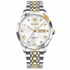 Montre quartz homme Avignon argentée dorée vue de face OLEVS