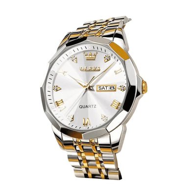 Finition acier bicolore montre quartz homme Avignon
