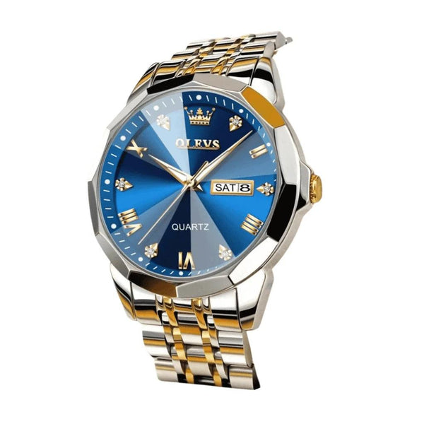 Montre quartz homme Avignon bleue coffret cadeau OLEVS